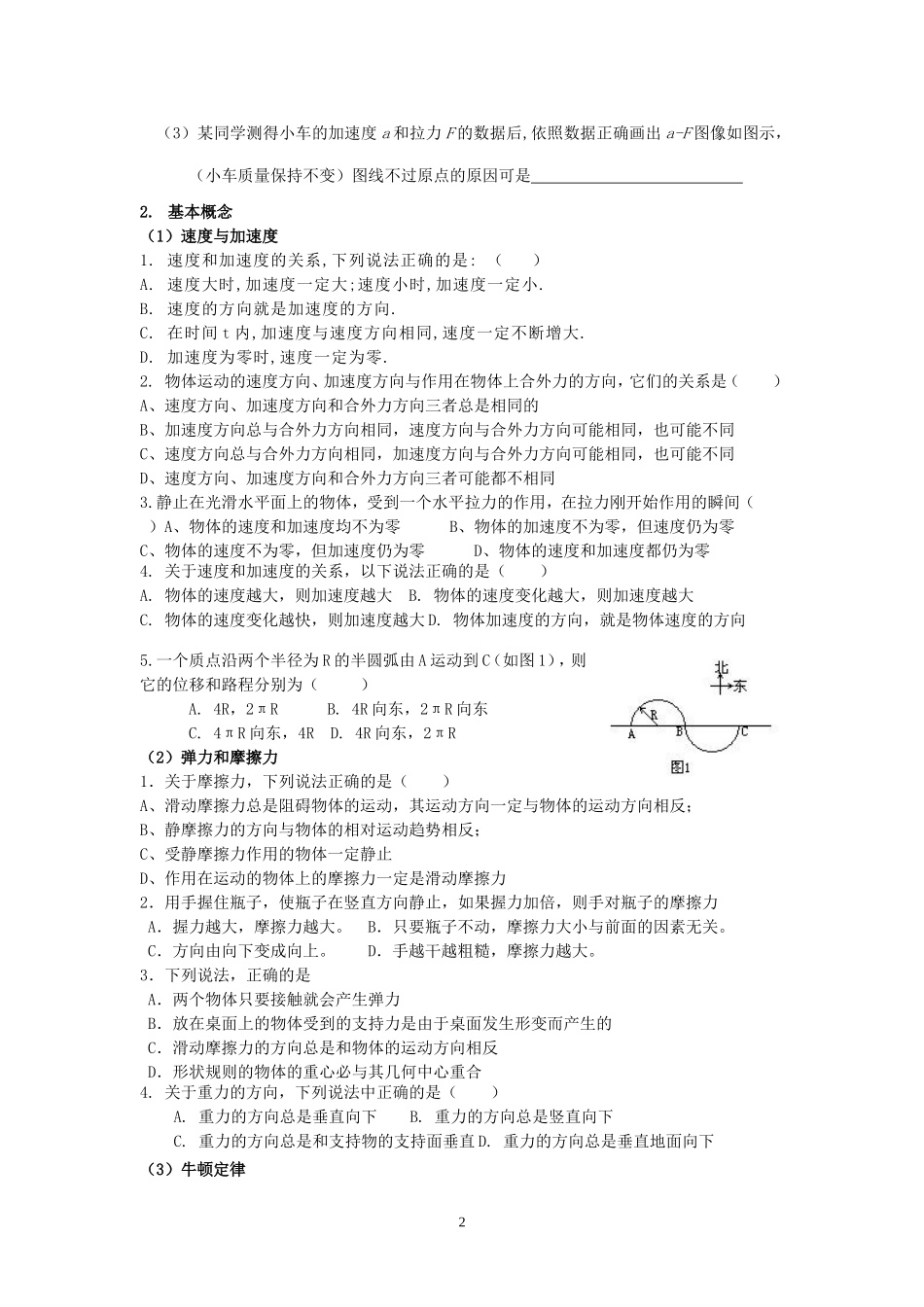 高一上物理期末考重点题型_第2页