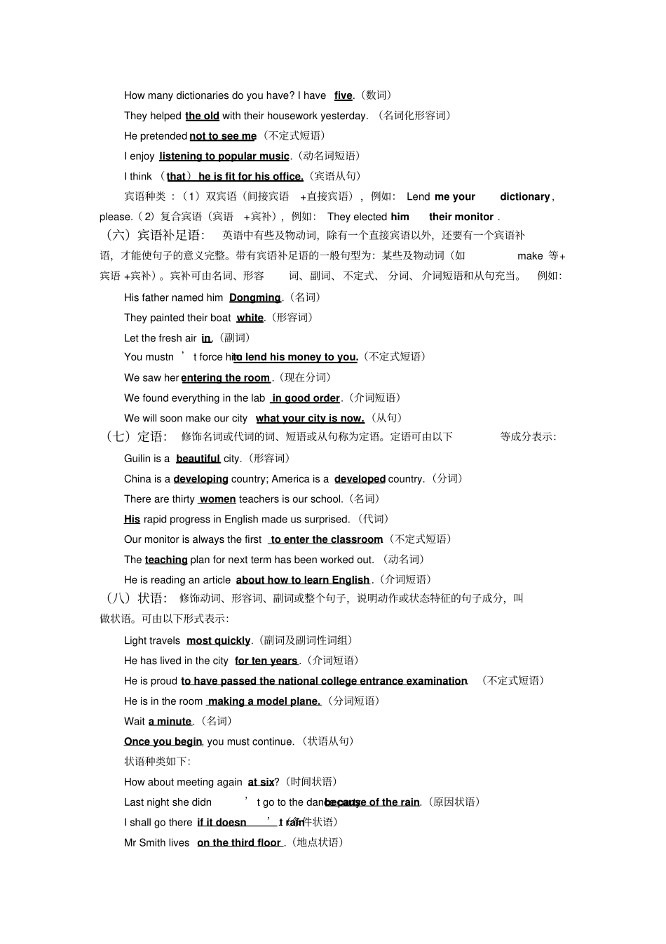 人教版高中英语语法一句子成分_第2页