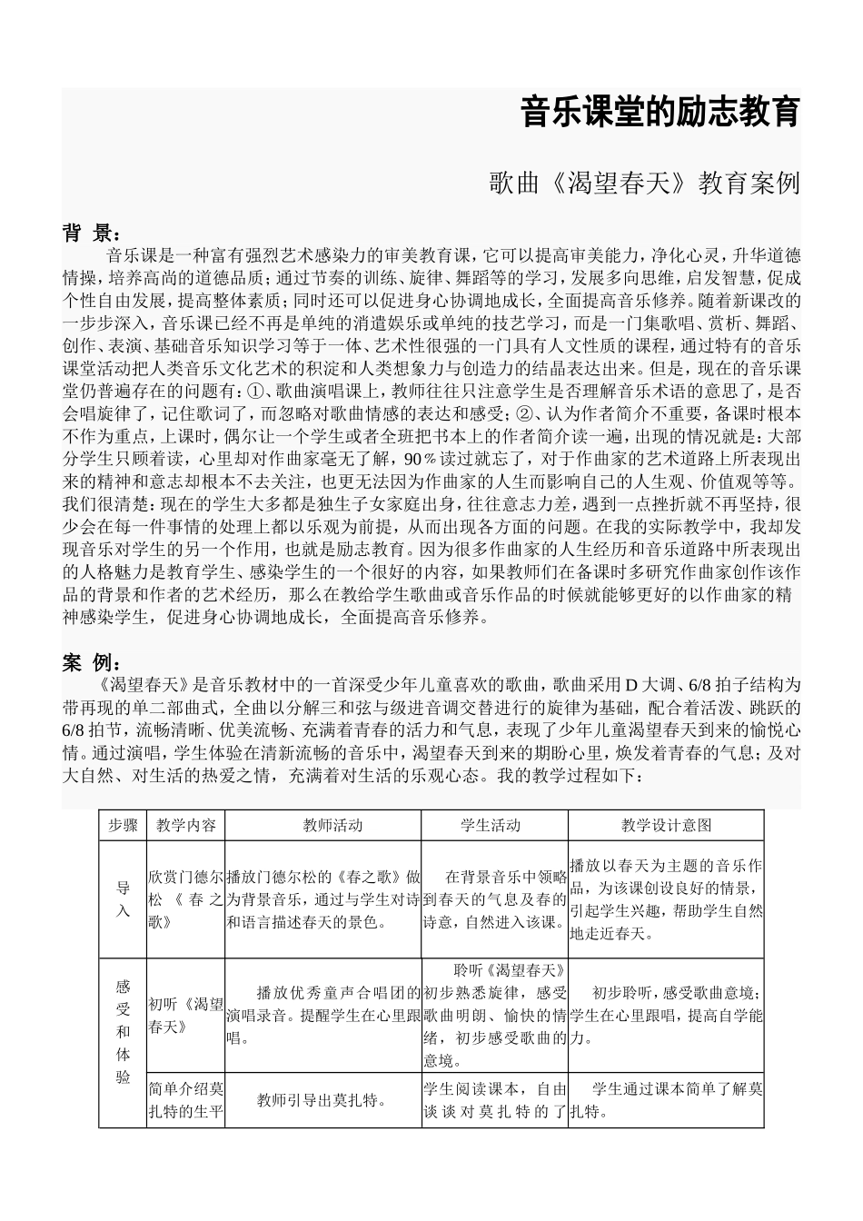 音乐课堂的励志教育_第1页