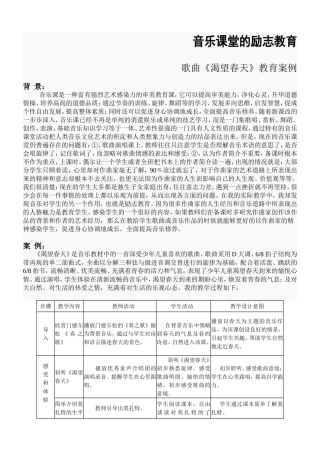 音乐课堂的励志教育