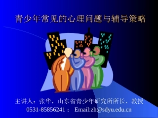 青少年心理发展、心理问题与辅导策略