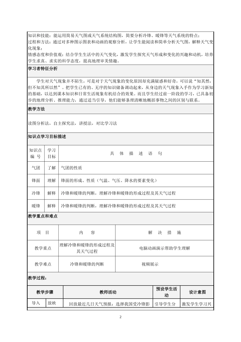 锋面系统教学设计案例_第2页
