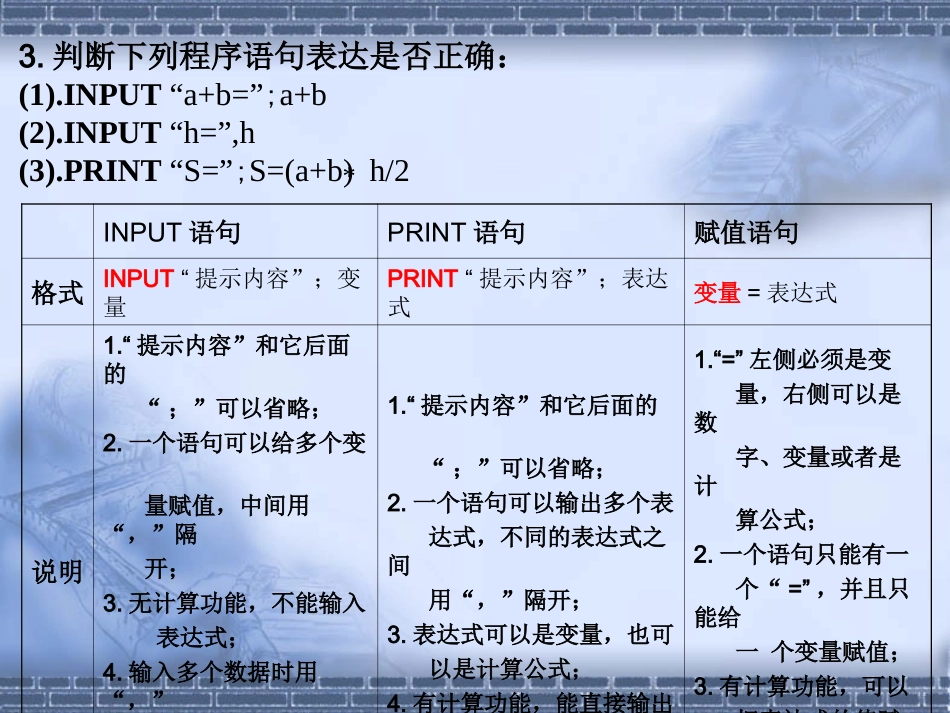 输入输出和赋值语句第课时_第3页