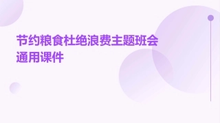 节约粮食杜绝浪费主题班会通用课件