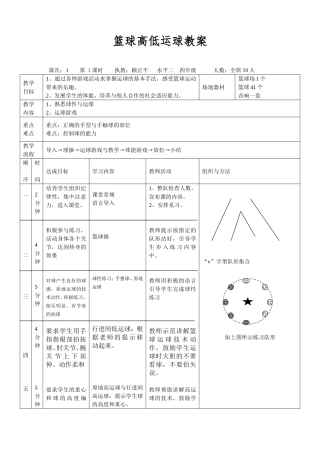 赖正平篮球高低运球教案