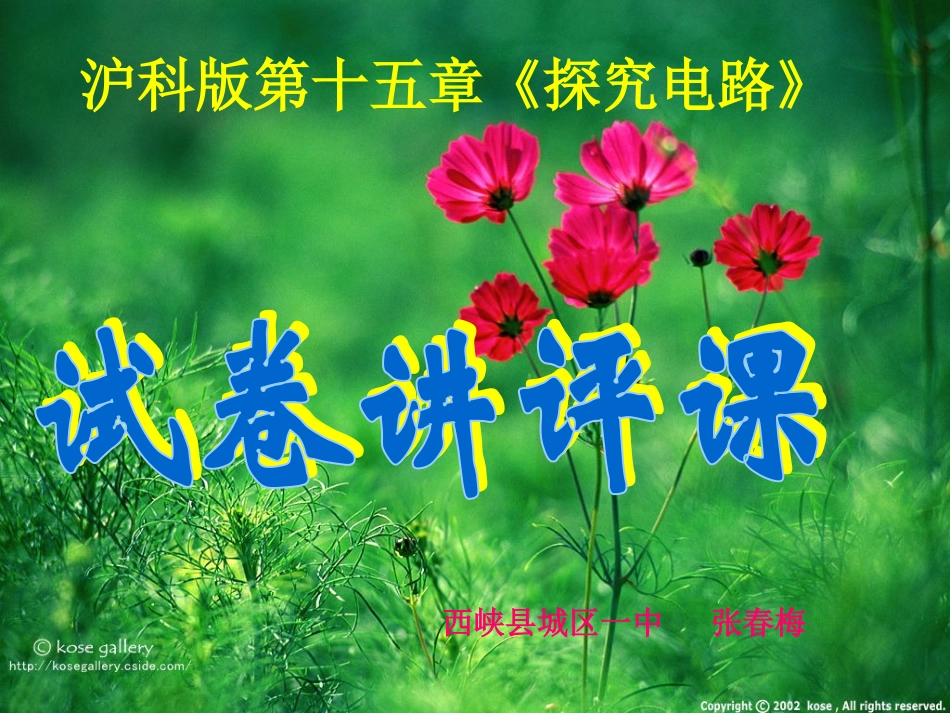 试卷讲评《探究电路》_第1页