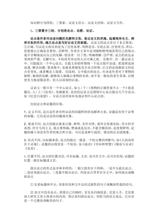 议论文知识结构
