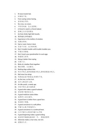 英语谚语50句