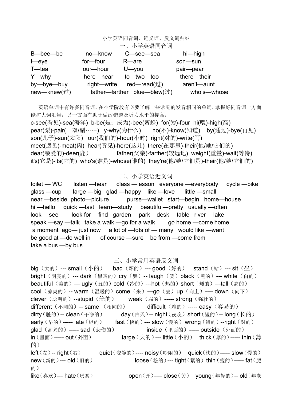 英语近反义词_第1页