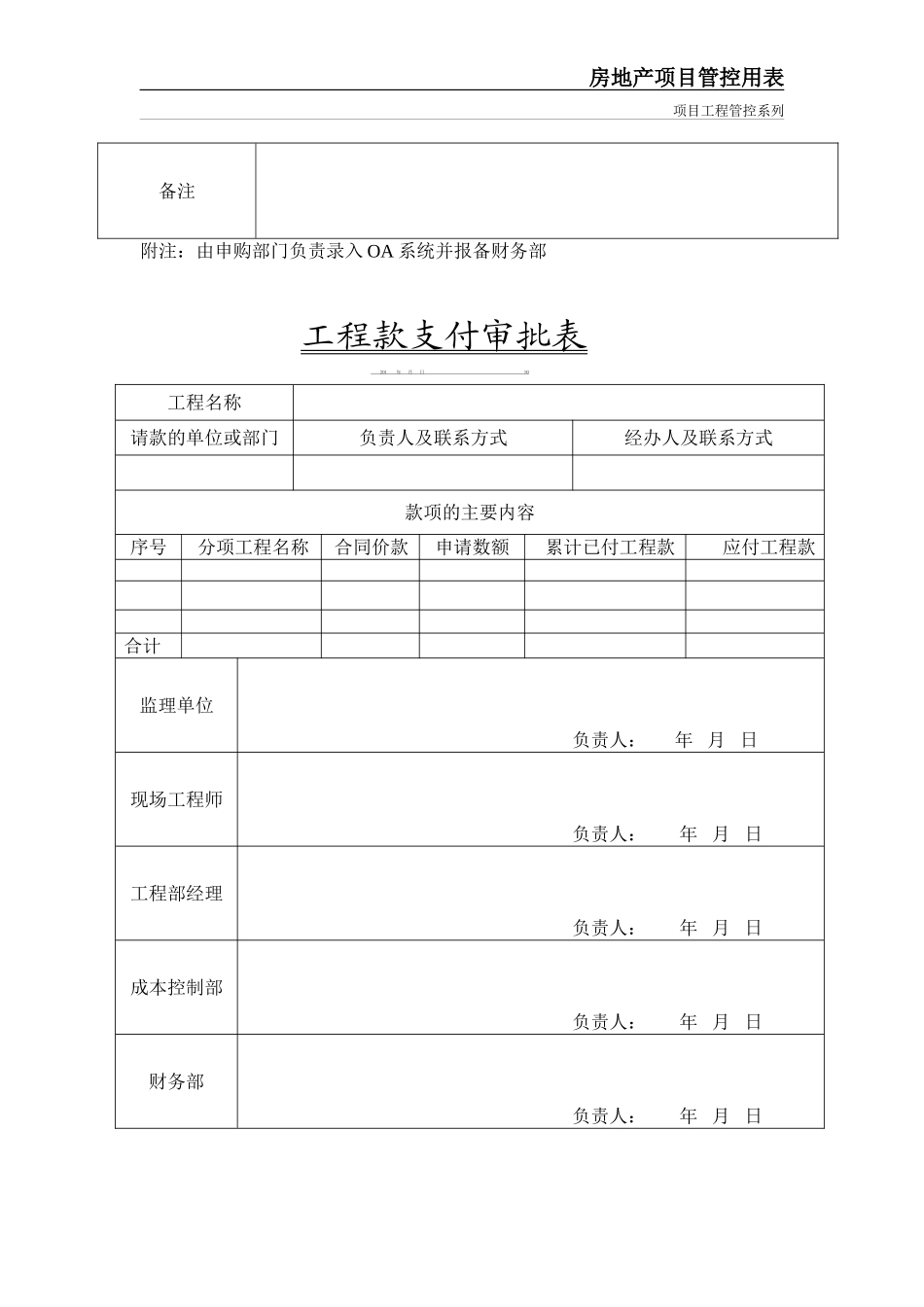 房地产工程系列全套管理表格.._第3页