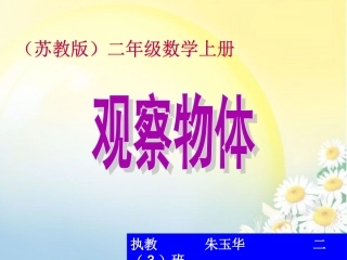 苏教版数学二年级上册《观察物体》公开课课件