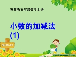 苏教版五年级上册小数加法和减法第一课时