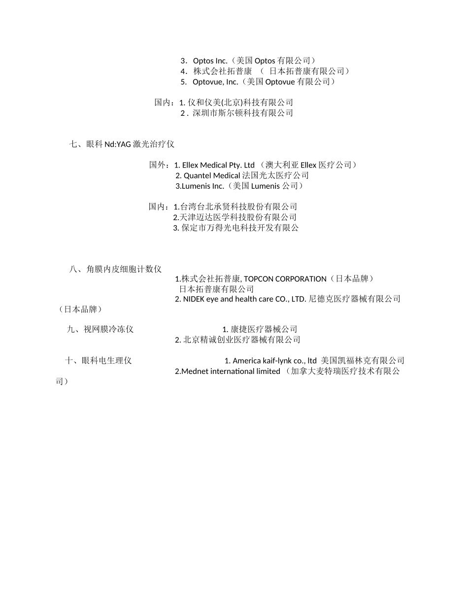 眼科主要设备及品牌_第3页