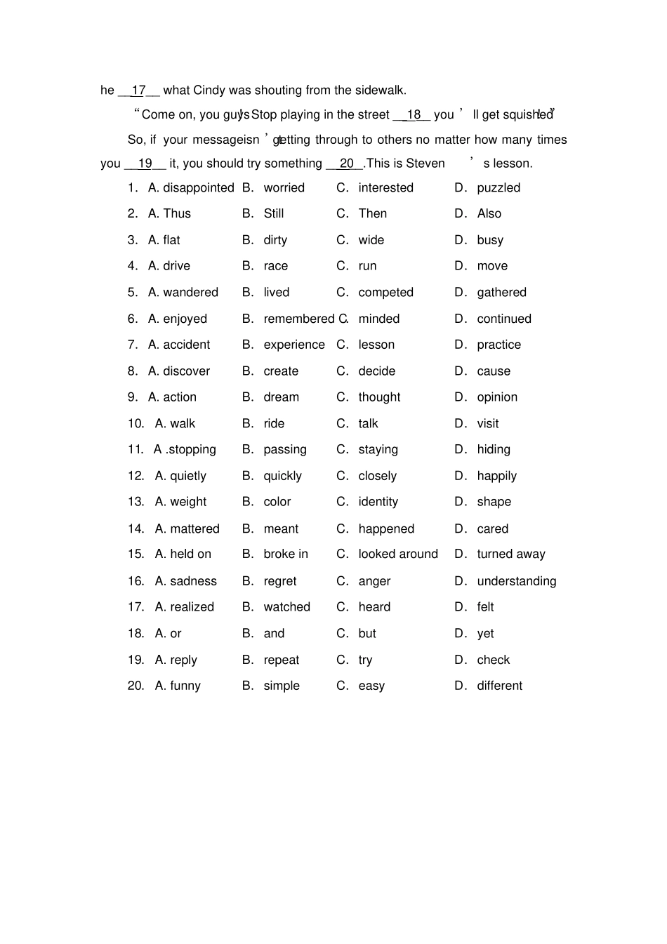 人教版高中英语选修六unit3__using__language__基础练习_第3页