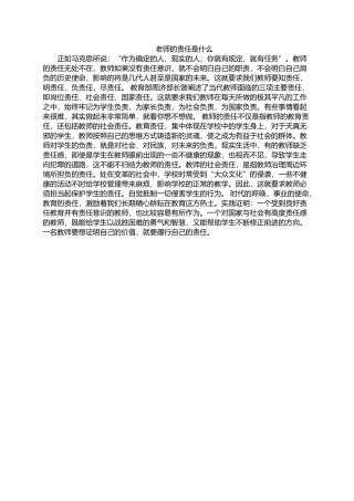 老师的责任是什么