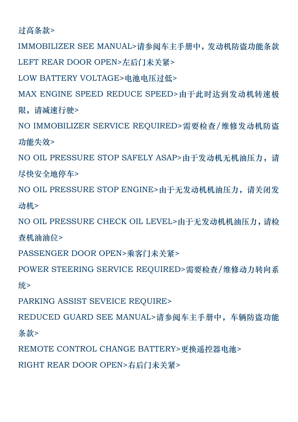 沃尔沃汽车故障对照翻译_第3页