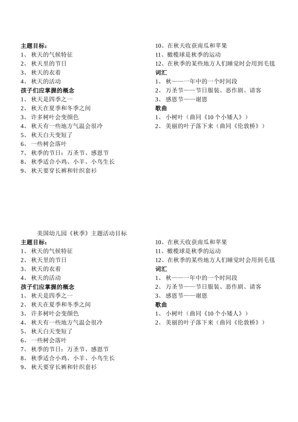 美国幼儿园《秋季》主题活动_第2页