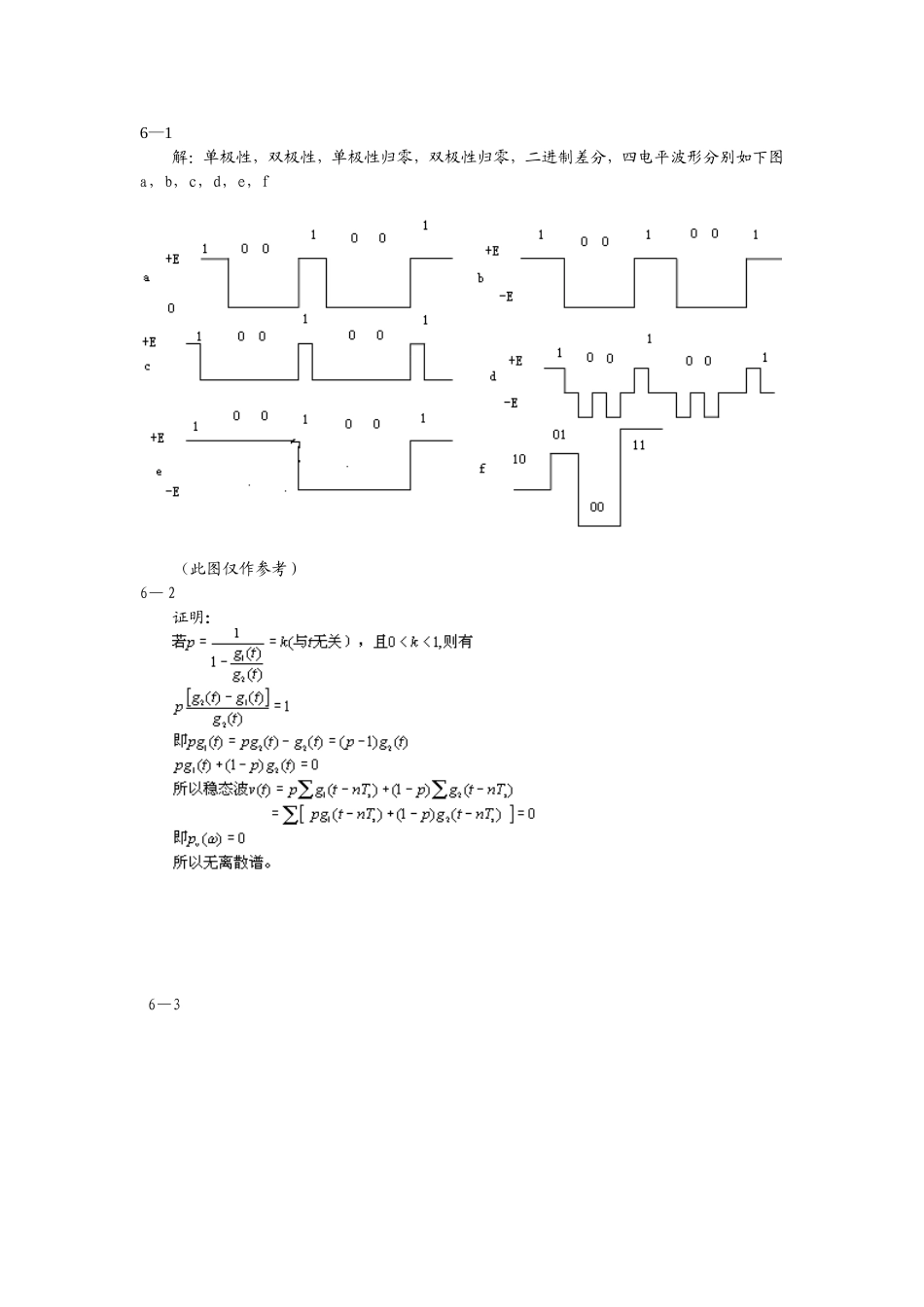 通信原理 樊昌信曹丽娜 第六版 第六章 课后答案_第1页
