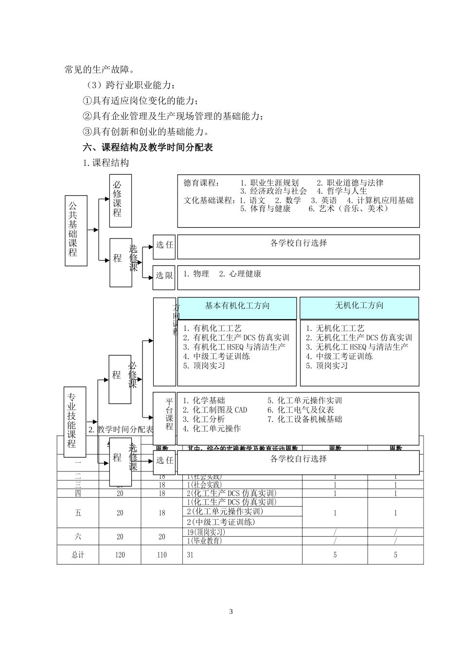 中等职业教育化学工艺专业指导性人才培养方案_第3页