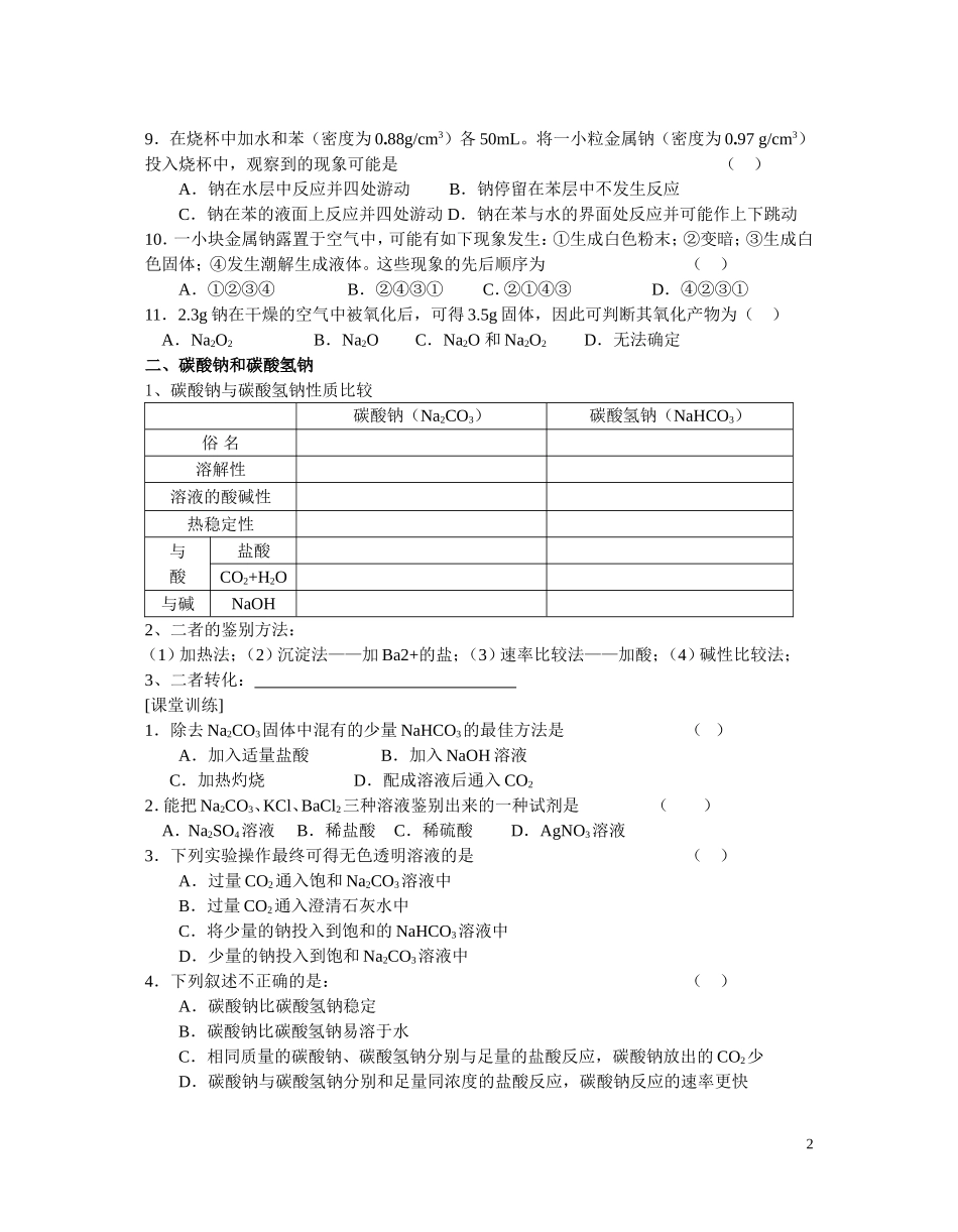 第六讲：钠和碳酸钠训练_第2页