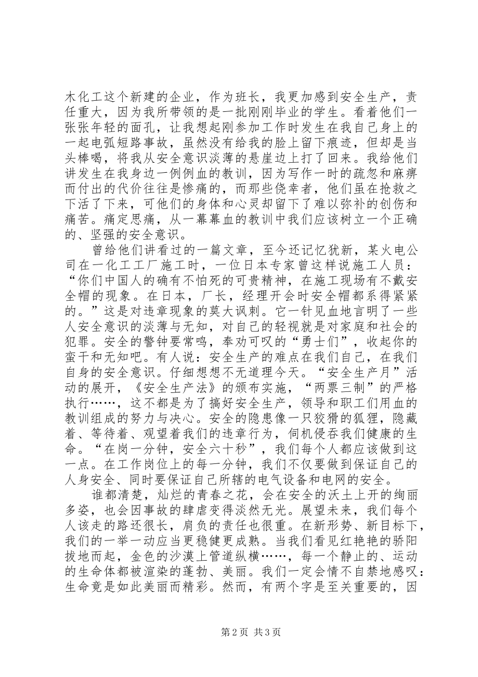 关于化工企业安全生产的演讲稿_第2页