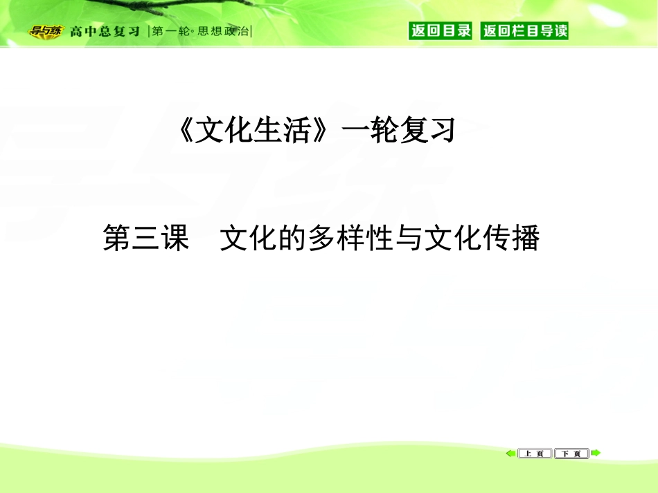 第三课　文化的多样性与文化传播_第1页