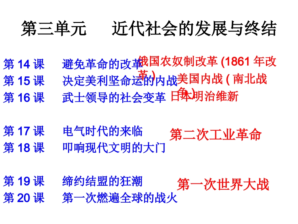 第三单元近代社会的发展与终结（复习）_第2页