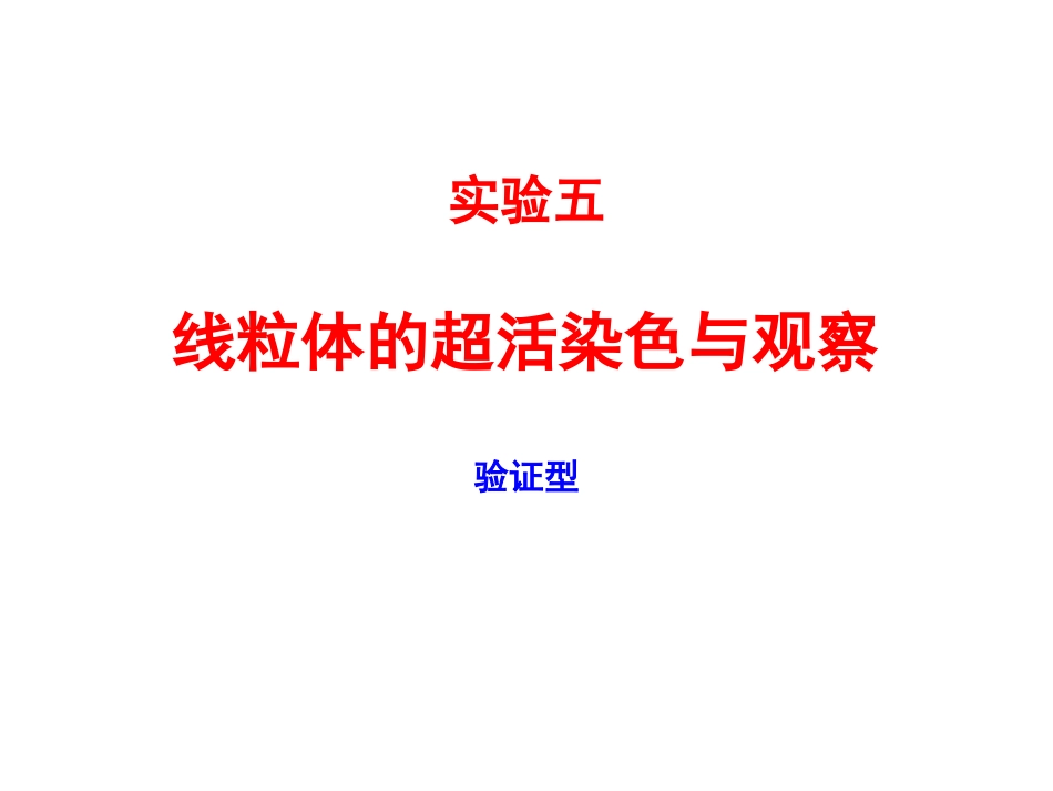 实验五、线粒体的超活染色与观察_第1页