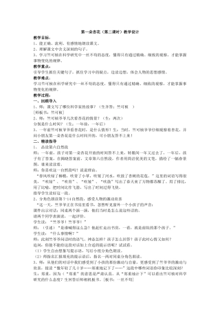 第一朵杏花第二课时教学设计
