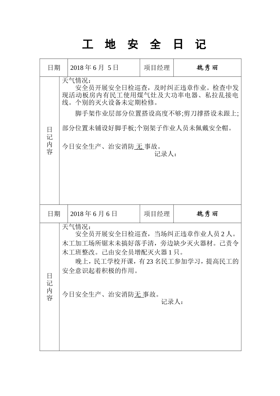 工地安全日记-范例_第3页