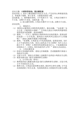 科学活动：我从哪里来