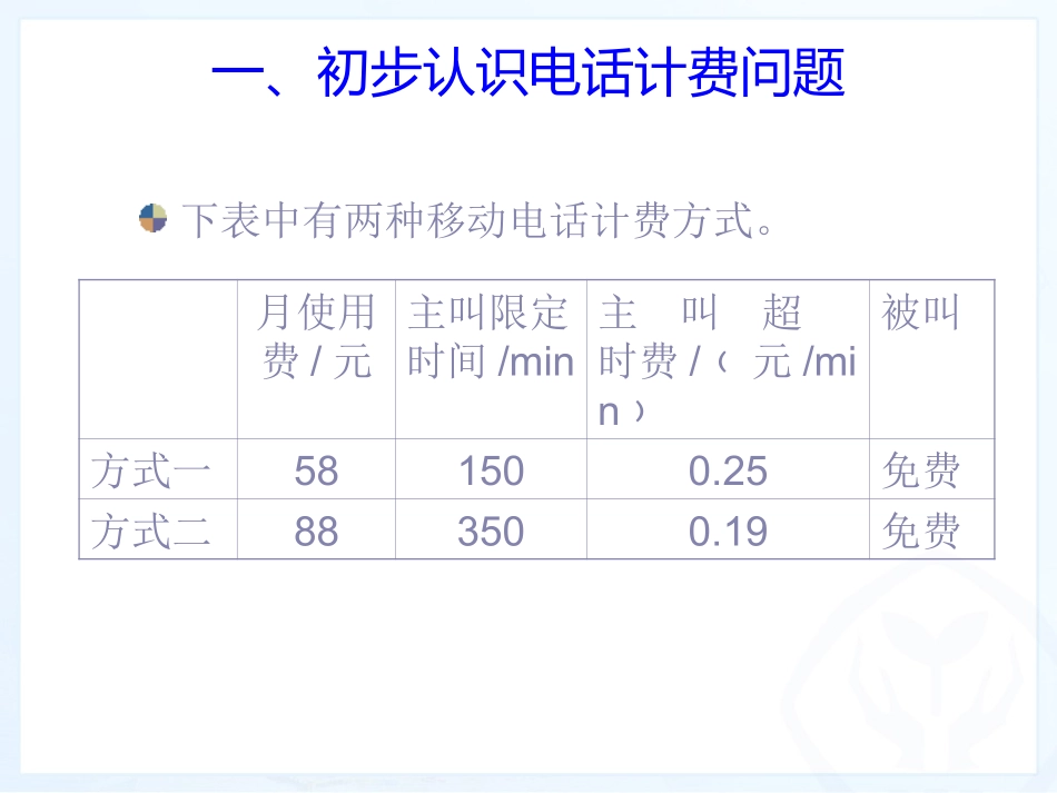 电话计费问题与一元一次方程_第3页