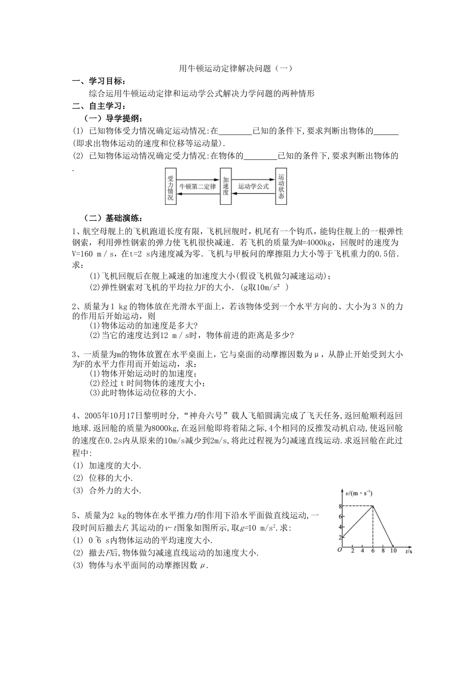 用牛顿运动定律解决问题（一）_第1页