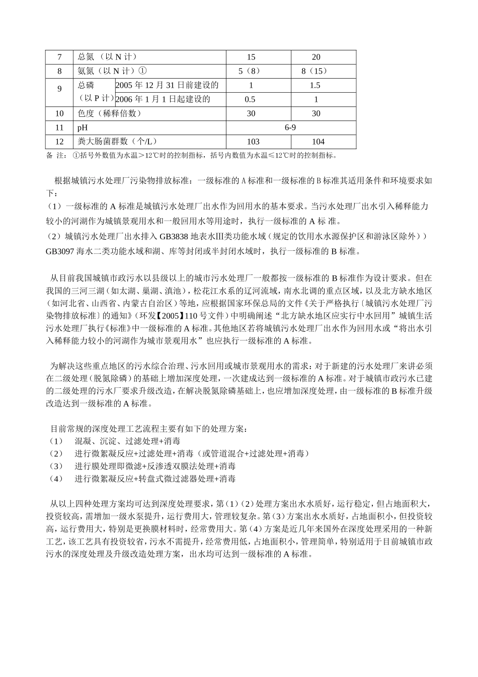 污水处理厂一级A标准_第2页
