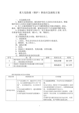 锅炉事故应急演练方案