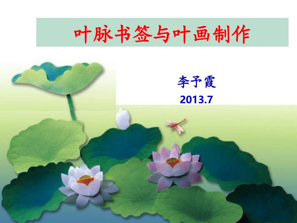 叶脉标本与叶画的制作_第1页