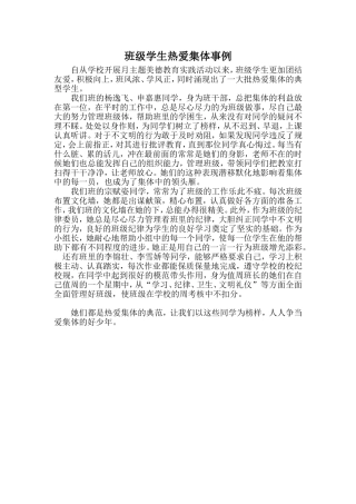 班级学生热爱集体事例