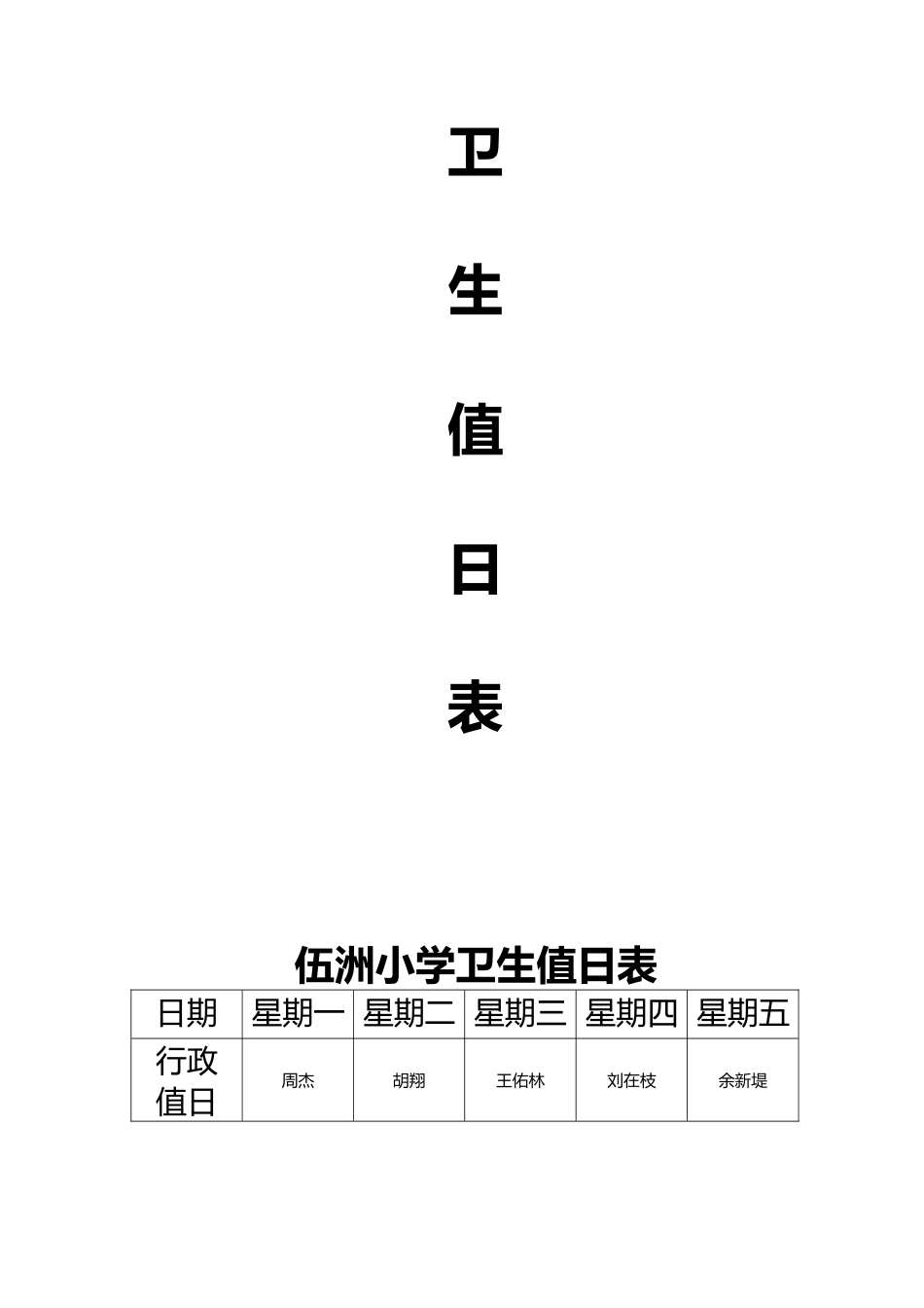 小学卫生值日评分表_第2页
