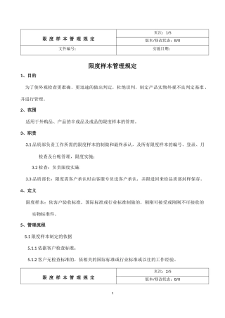 限度样本管理规定