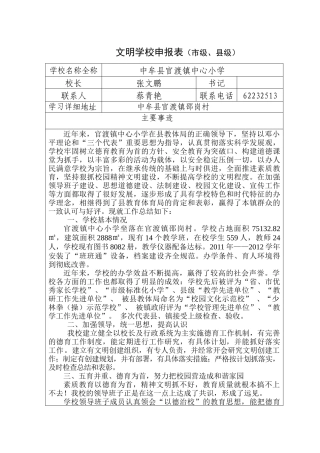 文明学校申报表