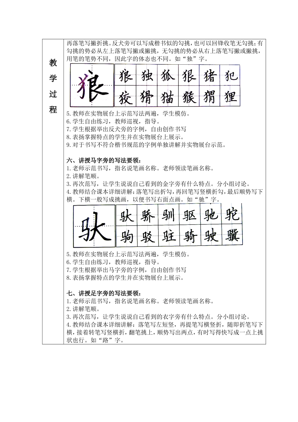 牛字旁、竖心旁、左耳旁、反犬旁、马字旁、足字旁的写法_第3页