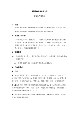 有限公司安全生产责任制