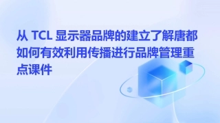 从TCL显示器品牌的建立了解唐都如何有效利用传播进行品牌管理重点课件