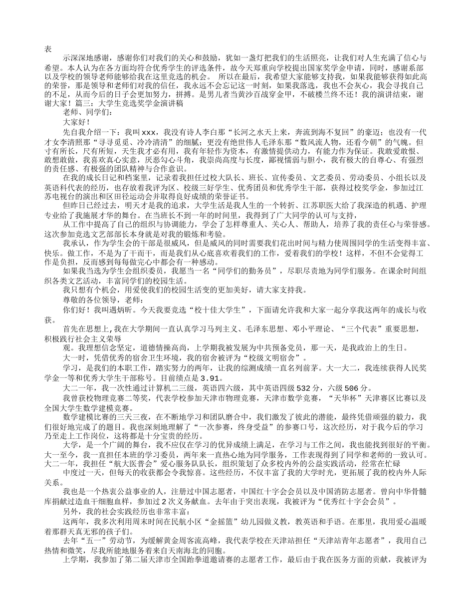 奖学金竞选演讲稿_第3页