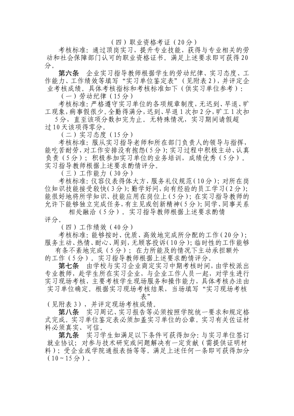 学生顶岗实习成绩考核办法_第2页