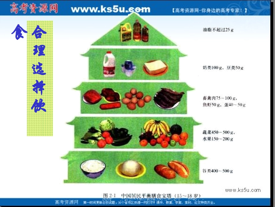 化学：2.1《合理选择饮食》课件(新人教版选修1)_第2页