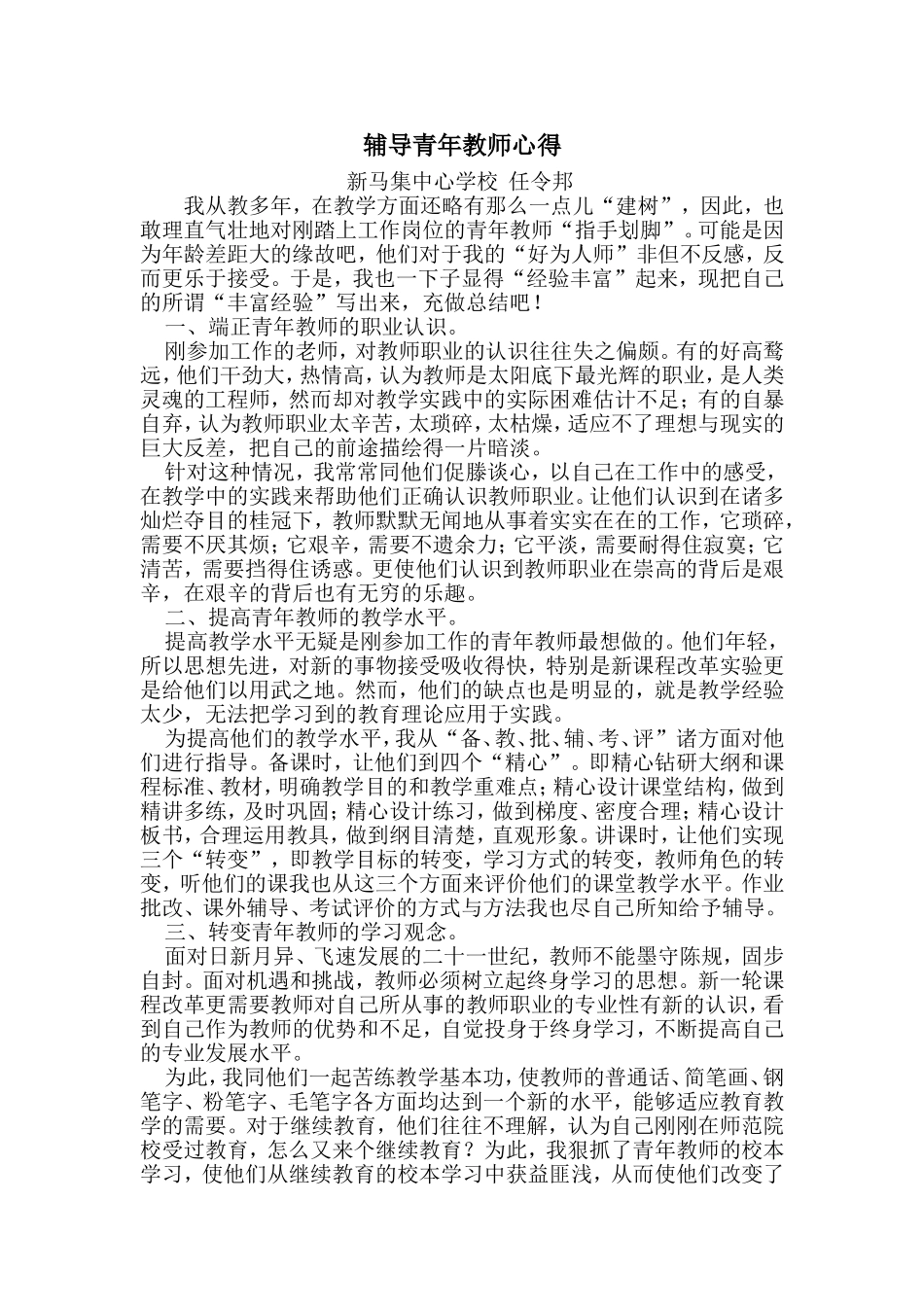 辅导青年教师经验总结_第1页