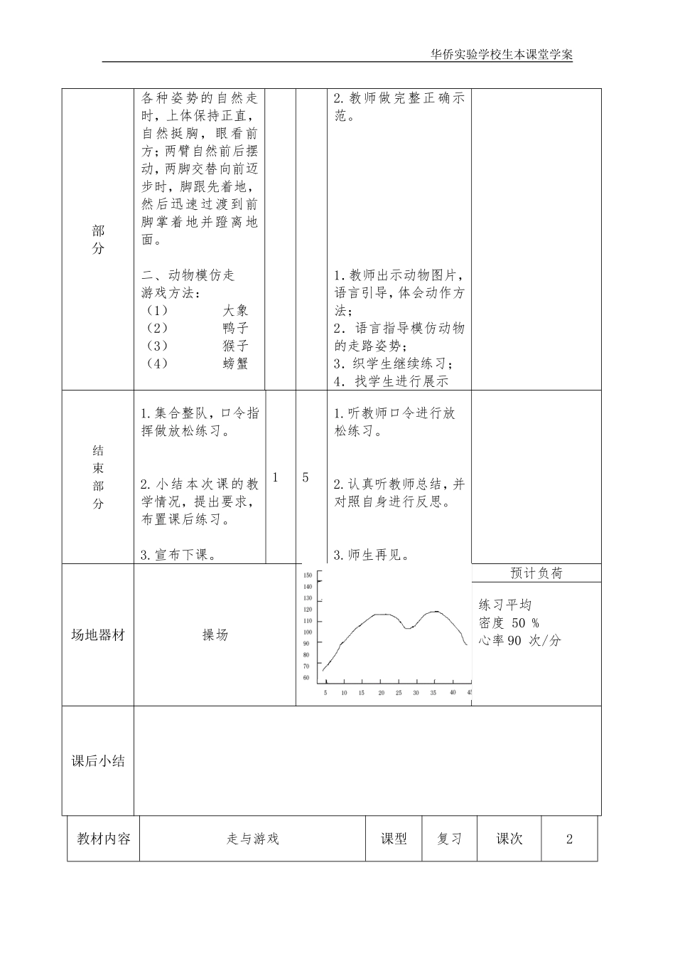 小学体育教案 走与游戏_第2页