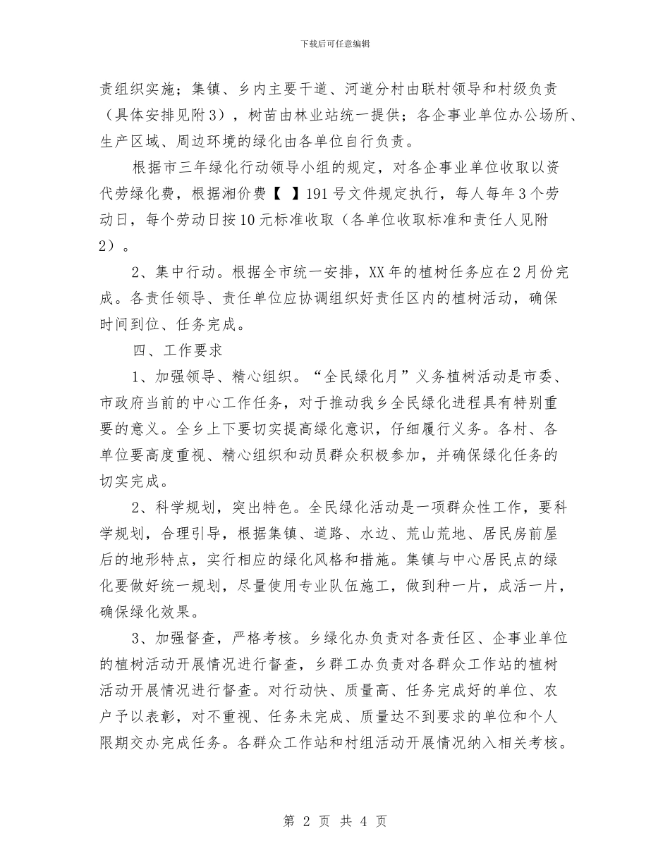 全民绿化月义务植树通知与全民阅读活动演讲稿：阅读改变人生汇编_第2页