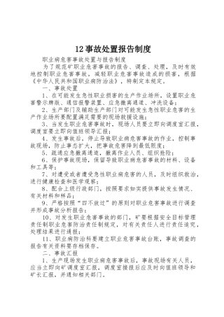 12事故处置报告制度